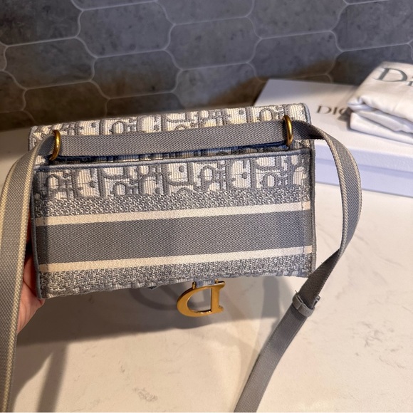 Christian Dior Saddle Slim Belt Bag Oblique Grey - Picture 8 of 14